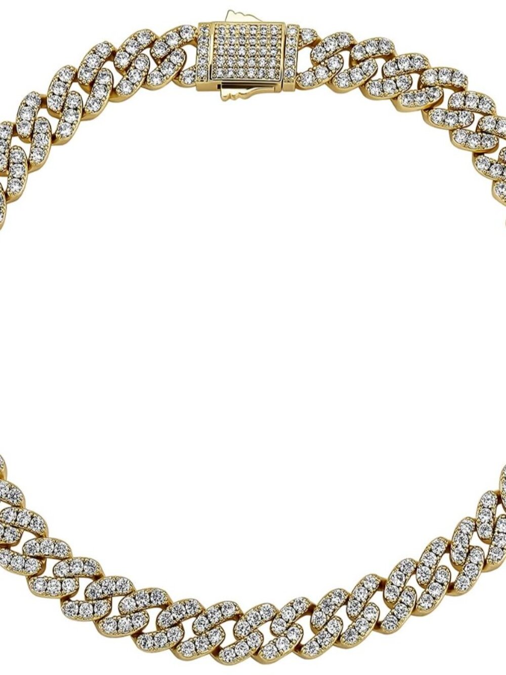 Gold Anklets for Women Cuban Link Anklets Iced out Faux Diamond Chunky Ankle Bra